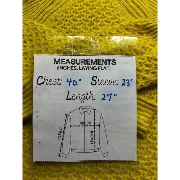 Anthropologie Bia Mock Neck Alpaca Chunky Knit Sweater Womens XS Textured Yellow - Picture 5 of 5